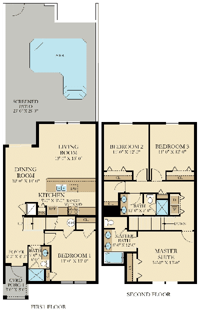 Beach Palm townhome floor plan at ChampionsGate
