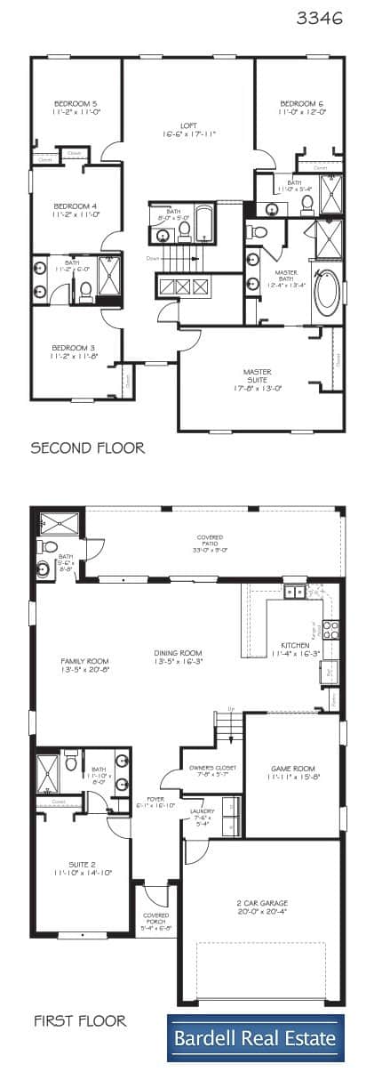 The Fiji floor plan at ChampionsGate — 6 bedroom, 3,348 sq ft