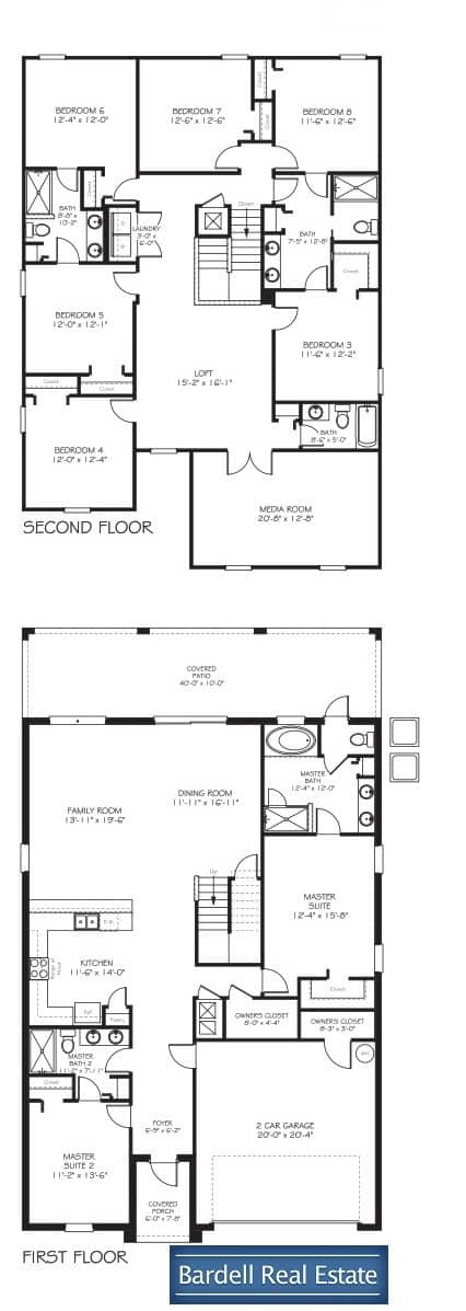 The Maui floor plan at ChampionsGate — 8 bedroom, 3,812 sq ft