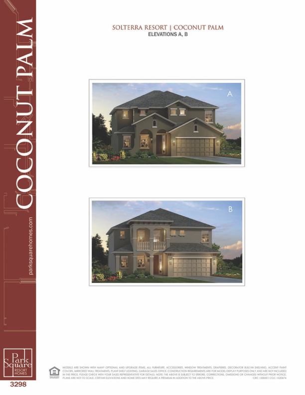 Coconut Palm floor plan brochure — 6 bedroom, 3,298 sq ft