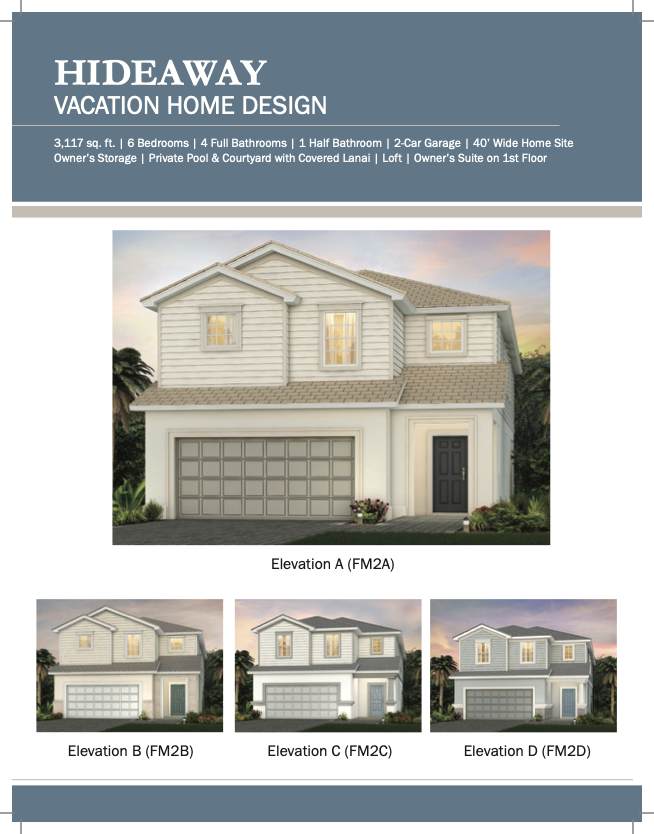 Hideaway vacation home design — 6 bedroom, 4.5 bath, 3,117 sq ft