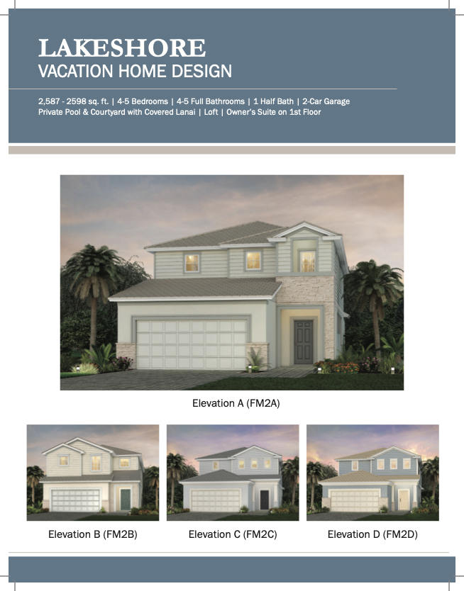 Lakeshore vacation home design — 4 to 5 bedroom, 2,587–2,598 sq ft
