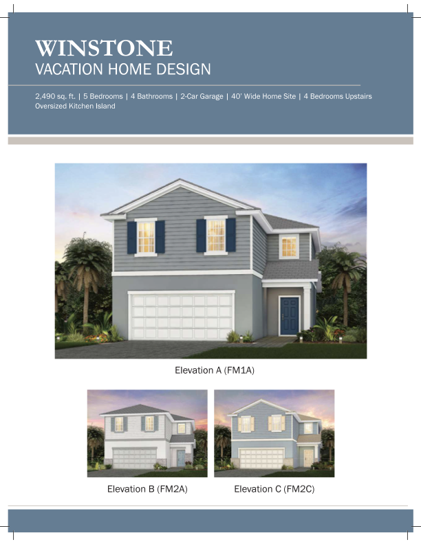 Winstone vacation home design — 5 bedroom, 4 bath, 2,490 sq ft