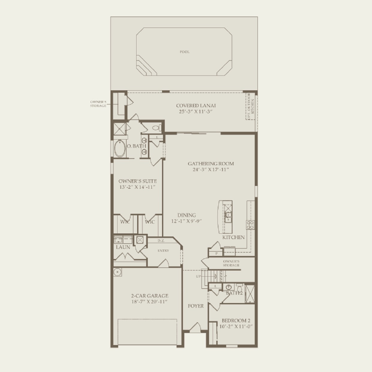 Baymont single-family floor plan, first floor — 8 bedroom, 4,034 sq ft