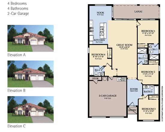 Sheldon floor plan — single-family villa at Windsor Hills