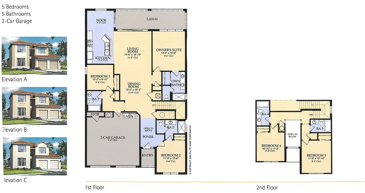 Spencer II floor plan — 5 bedroom, 5 bath single-family villa at Windsor Hills