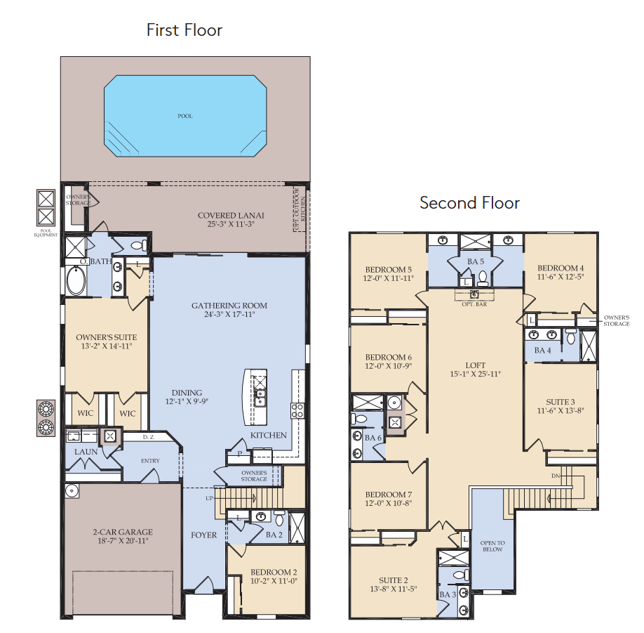 Baymont floor plan — 8 bedroom, 6 bath, 4,034 sq ft