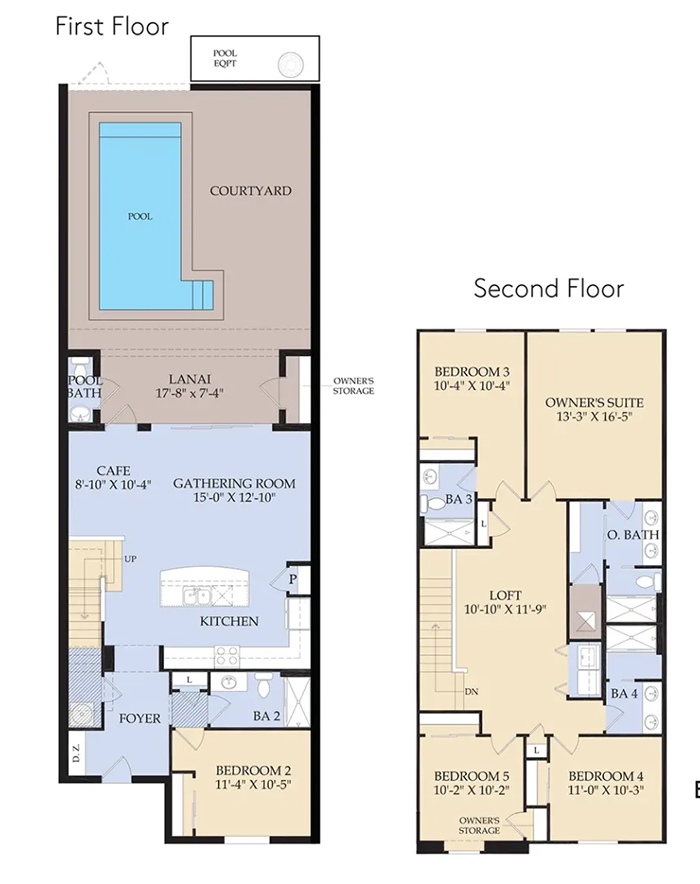 Castaway townhome floor plan at Windsor Island Resort