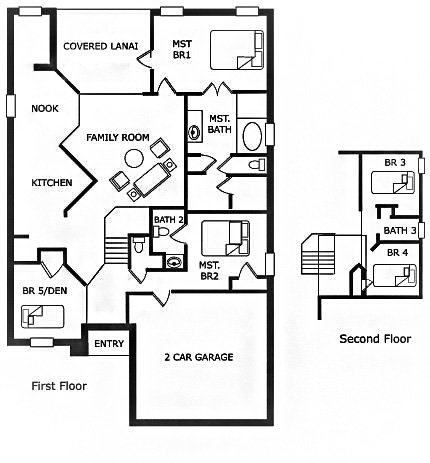 Windsor Palms single-family home floor plan — 5 bedroom, 2,255 sq ft