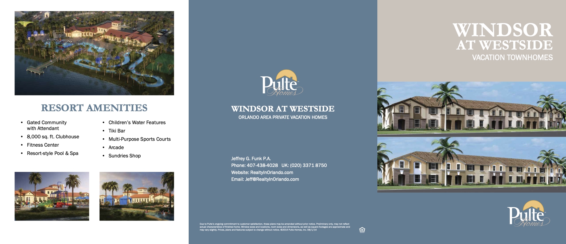 Pulte townhome floor plans — 4 to 5 bedroom townhomes at Windsor at Westside